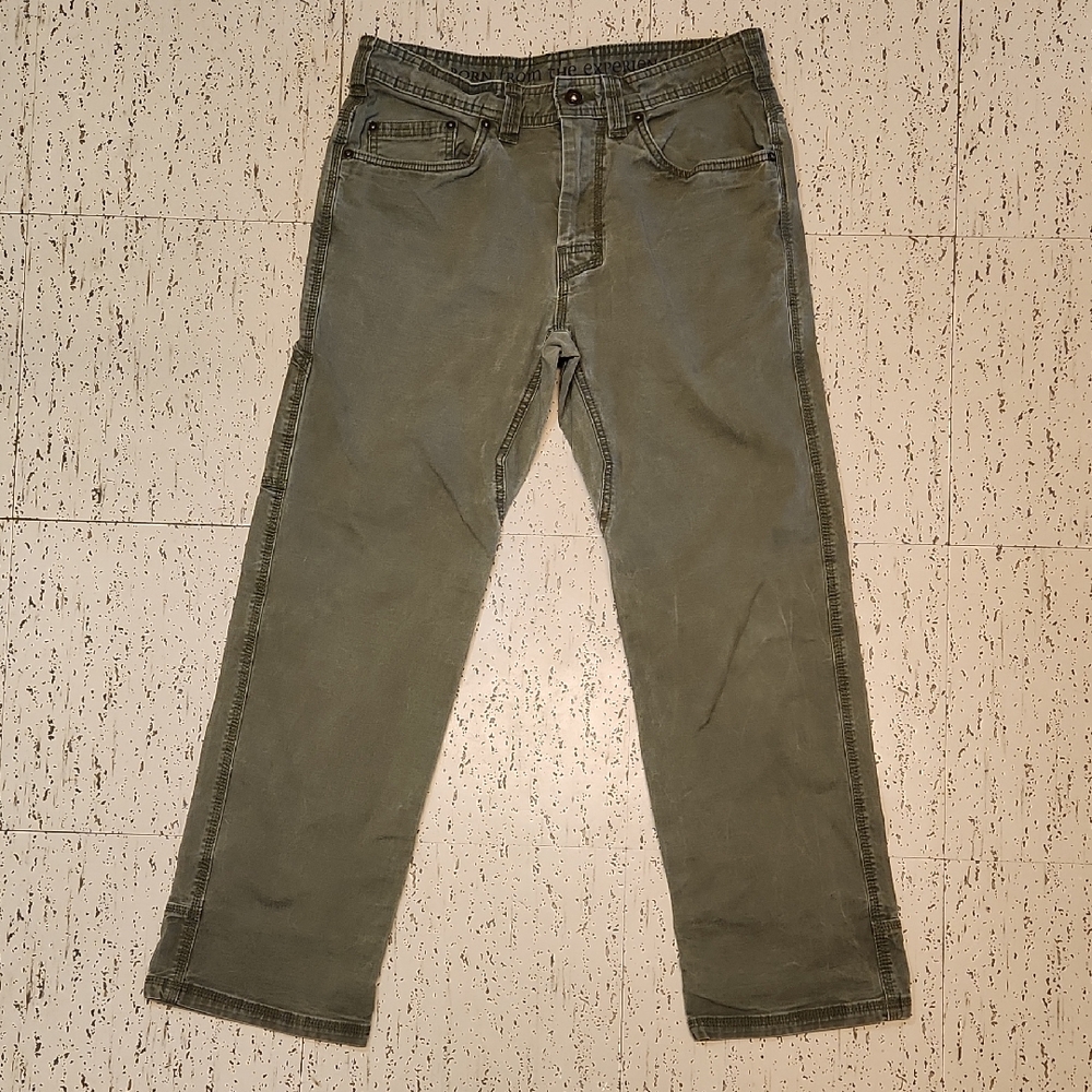 Prana Green Straight Leg Multi Pocket Denim Jeans